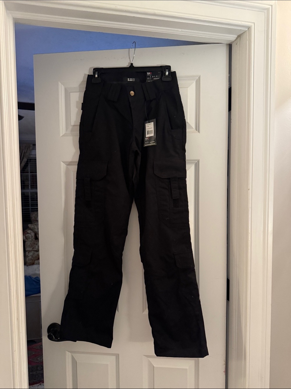 5.11 Tactical Women’s Black Cargo Pants with Multiple Pockets. Size 4